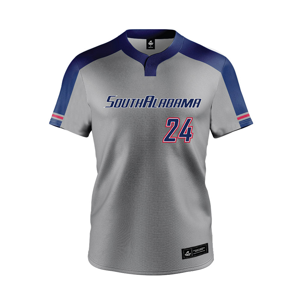 South Alabama - NCAA Softball : Megan Davidson - Grey Jersey-0