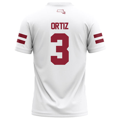 UMass - NCAA Football : Steven Ortiz - White Football Jersey