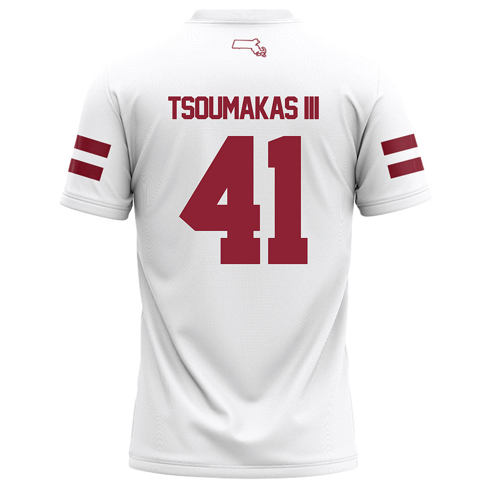 UMass - NCAA Football : Alex Tsoumakas III - White Football Jersey