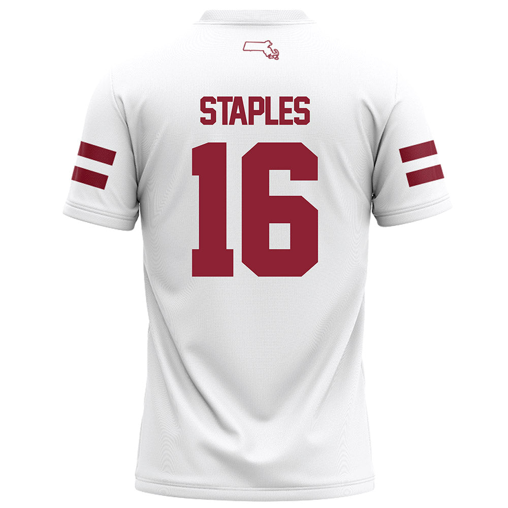 UMass - NCAA Football : Noah Staples - White Football Jersey