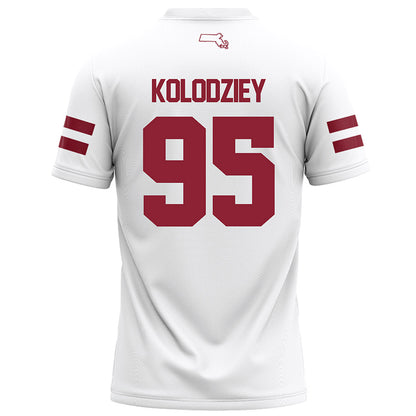 UMass - NCAA Football : CJ Kolodziey - White Football Jersey