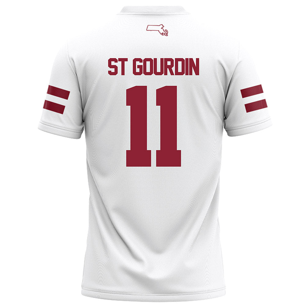 UMass - NCAA Football : Leonard St Gourdin - White Football Jersey-1