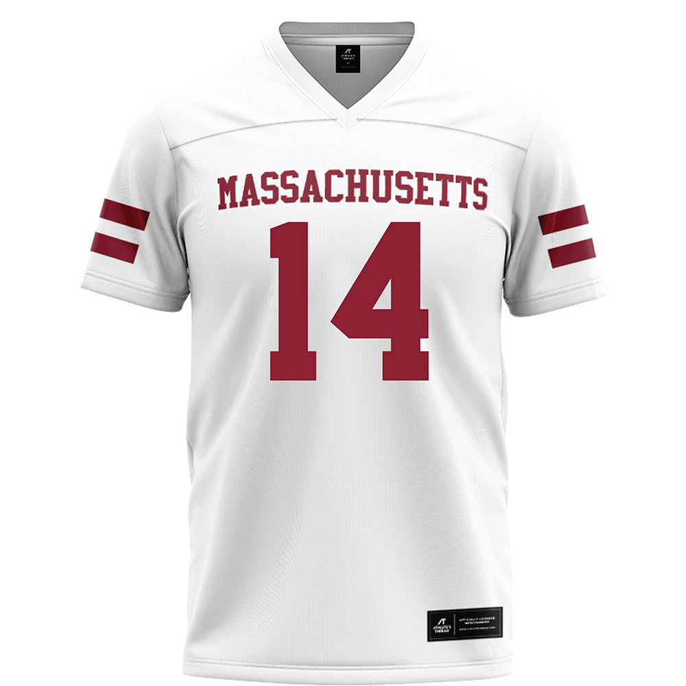 UMass - NCAA Football : Kezion Dia-Johnson - White Football Jersey