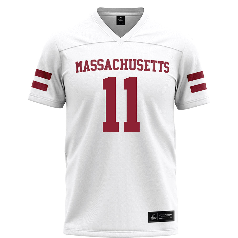 UMass - NCAA Football : Leonard St Gourdin - White Football Jersey-0