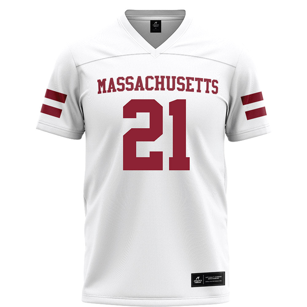 UMass - NCAA Football : Te'Rai Powell - White Football Jersey