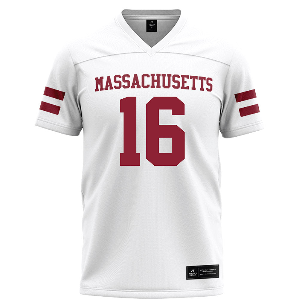 UMass - NCAA Football : Noah Staples - White Football Jersey