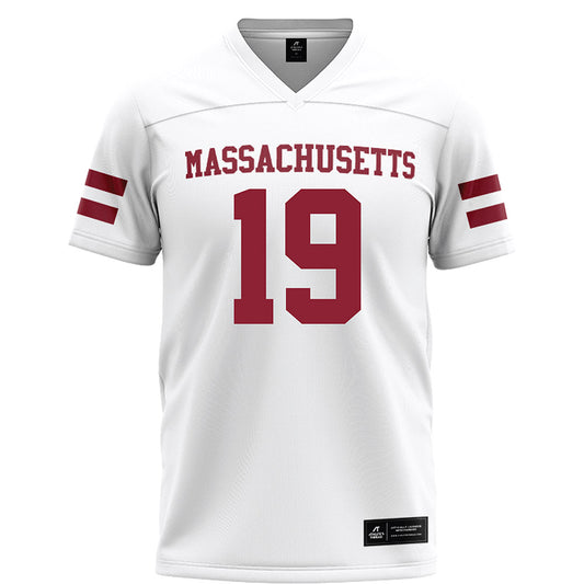 UMass - NCAA Football : Zach Lawrence - White Football Jersey-0