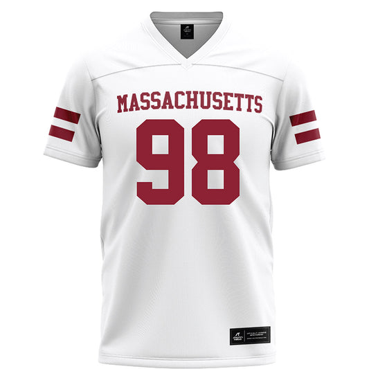 UMass - NCAA Football : Riley Moore - White Football Jersey