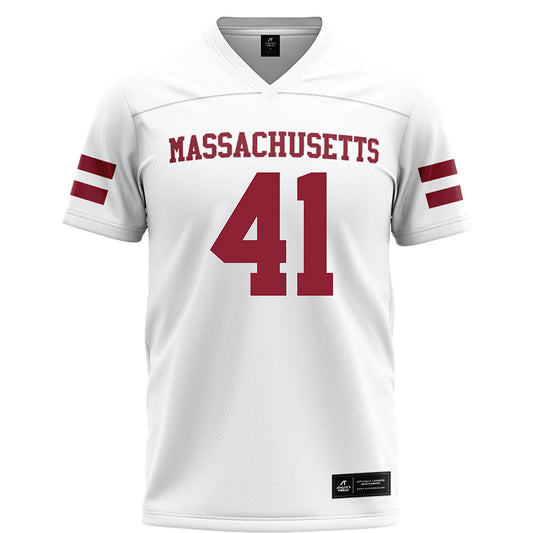 UMass - NCAA Football : Alex Tsoumakas III - White Football Jersey