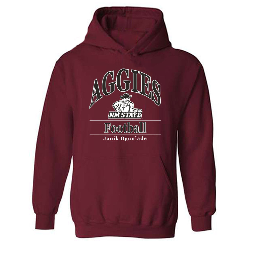 NMSU - NCAA Football : Janik Ogunlade - Classic Fashion Shersey Hooded Sweatshirt-0