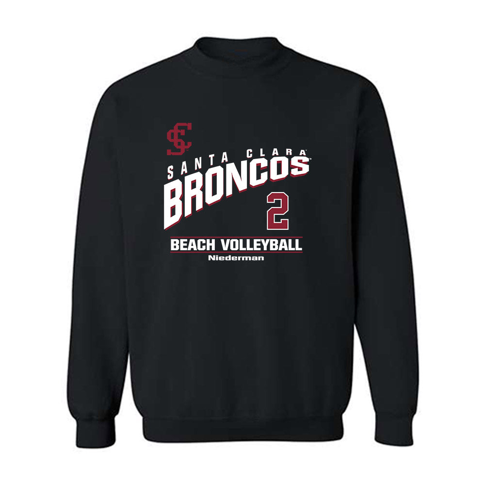 SCU - NCAA Beach Volleyball : Noelle Niederman - Classic Fashion Shersey Crewneck Sweatshirt-0