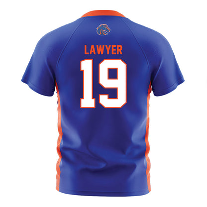 Boise State - NCAA Women's Soccer : Asia Lawyer - Blue Soccer Jersey