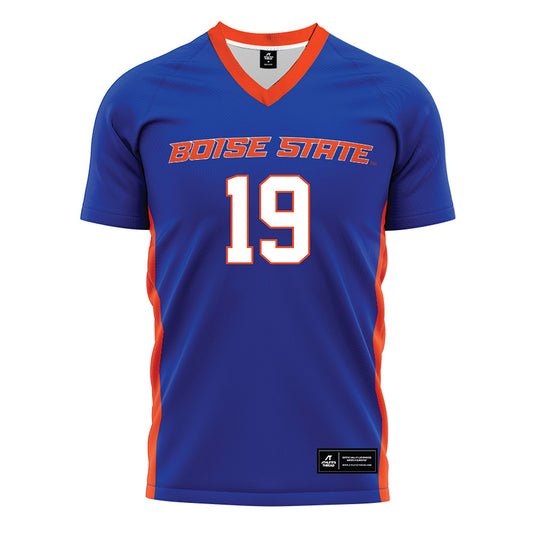 Boise State - NCAA Women's Soccer : Asia Lawyer - Blue Soccer Jersey