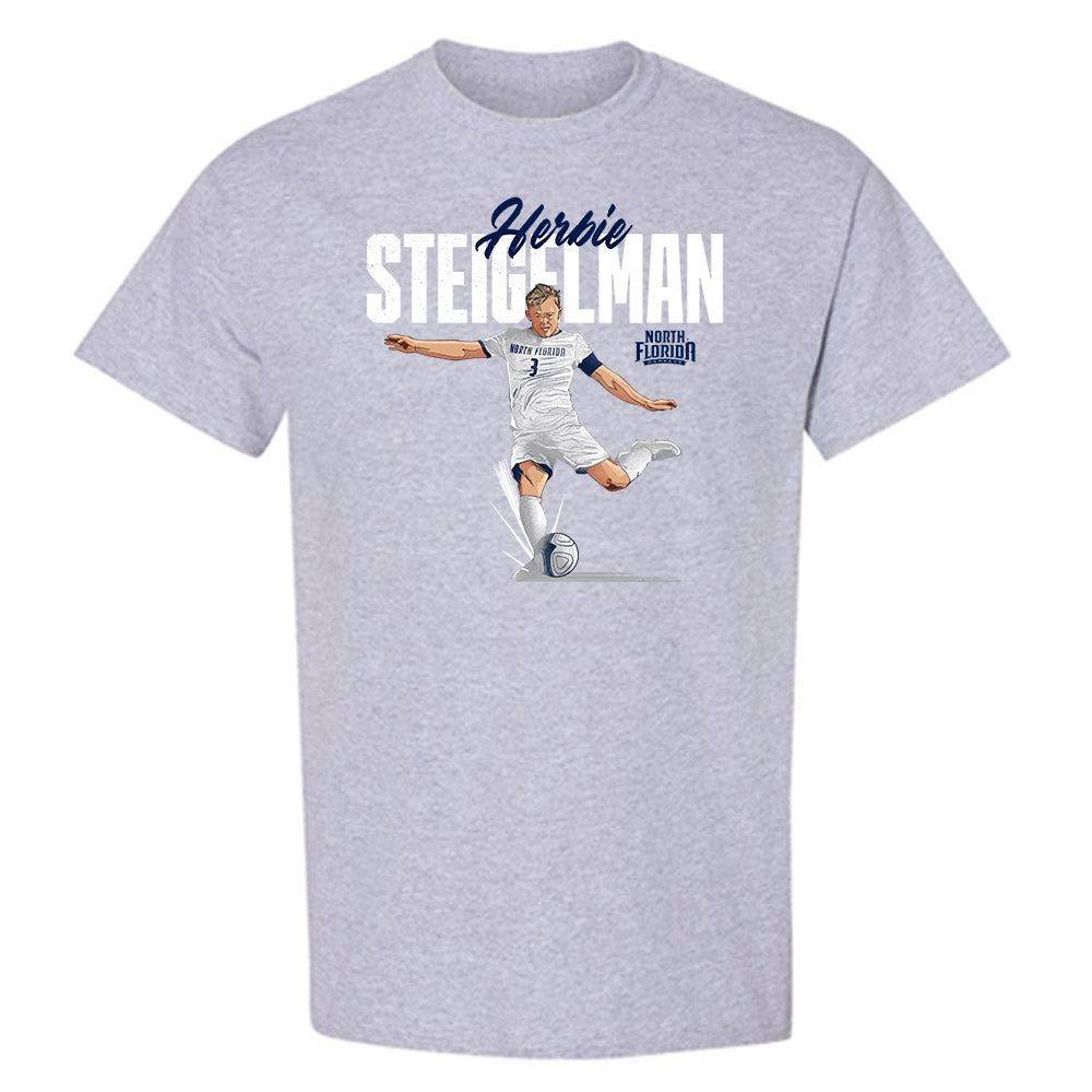 UNF - NCAA Men's Soccer : Herbie Steigelman - Individual Caricature T-Shirt-0