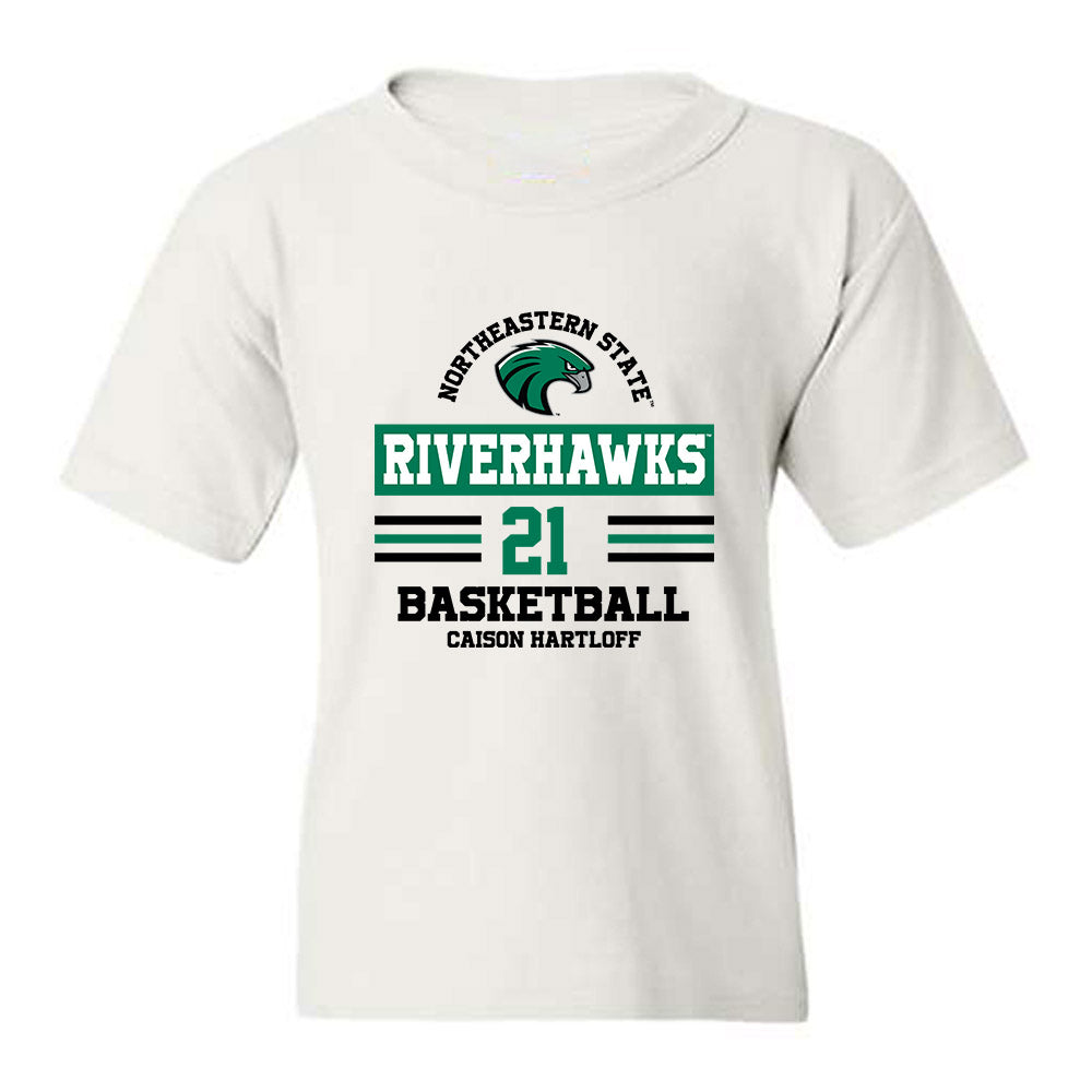 Northeastern State - NCAA Men's Basketball : Caison Hartloff - Classic Fashion Shersey Youth T-Shirt-0