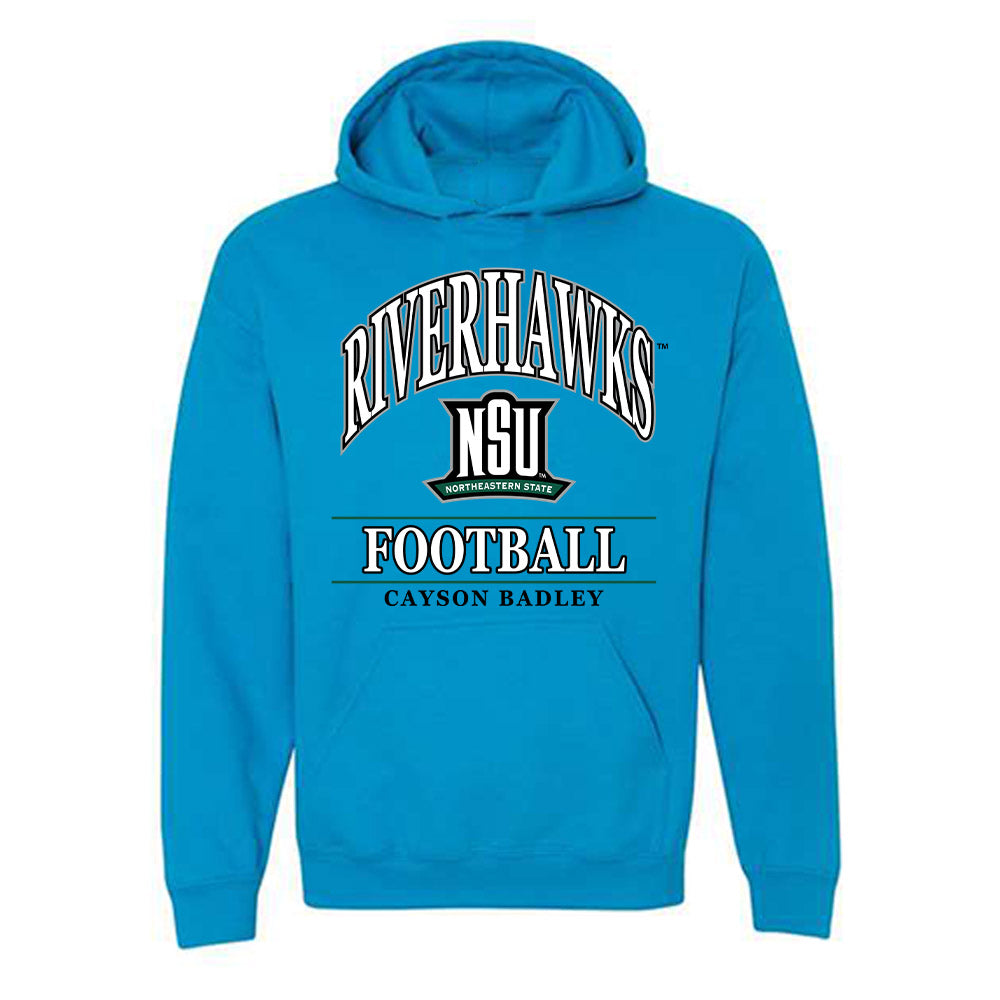 Northeastern State - NCAA Football : Cayson Badley - Classic Fashion Shersey Hooded Sweatshirt-0