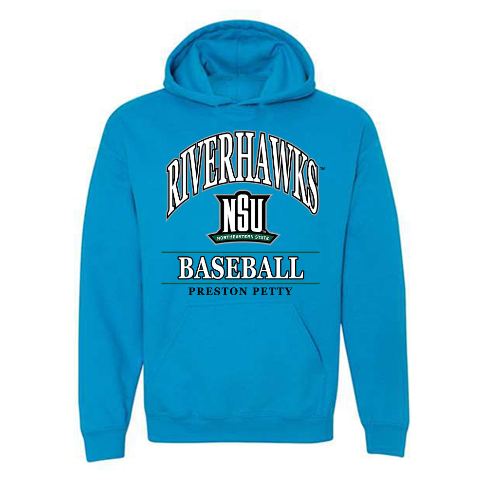 Northeastern State - NCAA Baseball : Preston Petty - Classic Fashion Shersey Hooded Sweatshirt-0