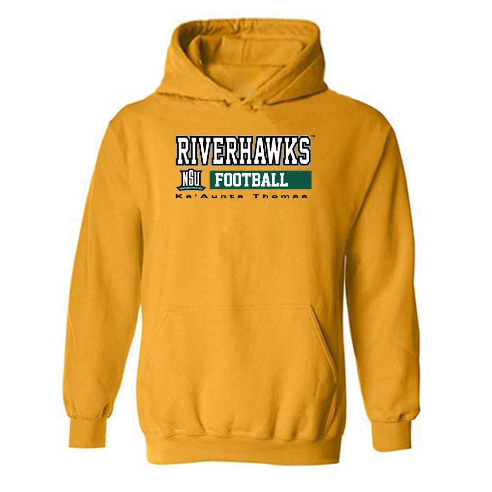 Northeastern State - NCAA Football : Ke'Aunte Thomas - Classic Fashion Shersey Hooded Sweatshirt-0