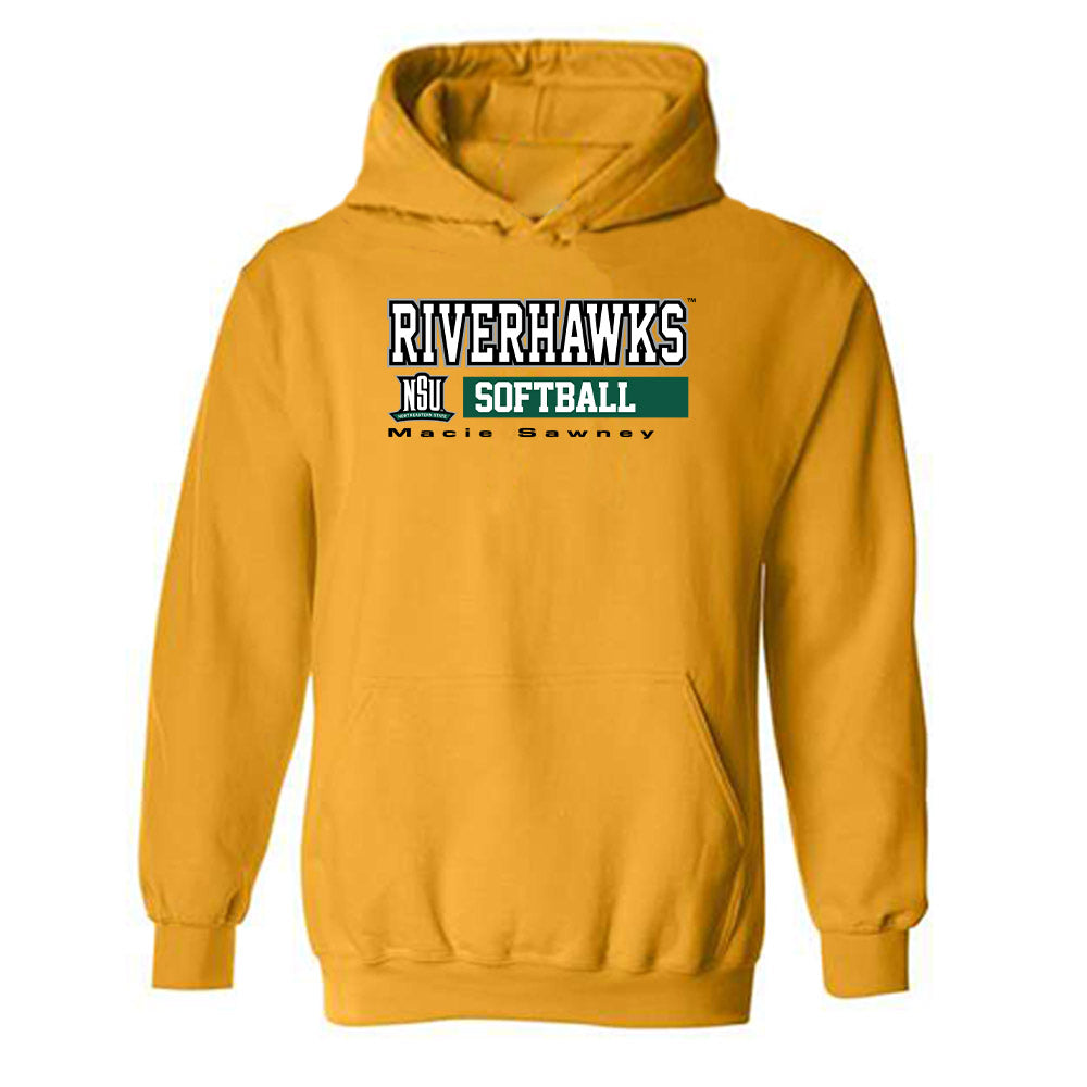 Northeastern State - NCAA Softball : Macie Sawney - Classic Fashion Shersey Hooded Sweatshirt-0