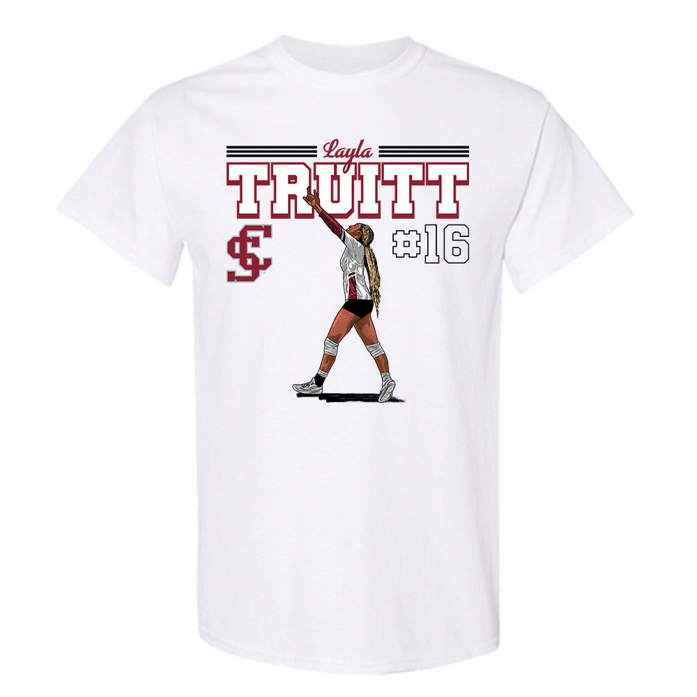 SCU - NCAA Women's Volleyball : Layla Truitt - T-Shirt Player Illustration