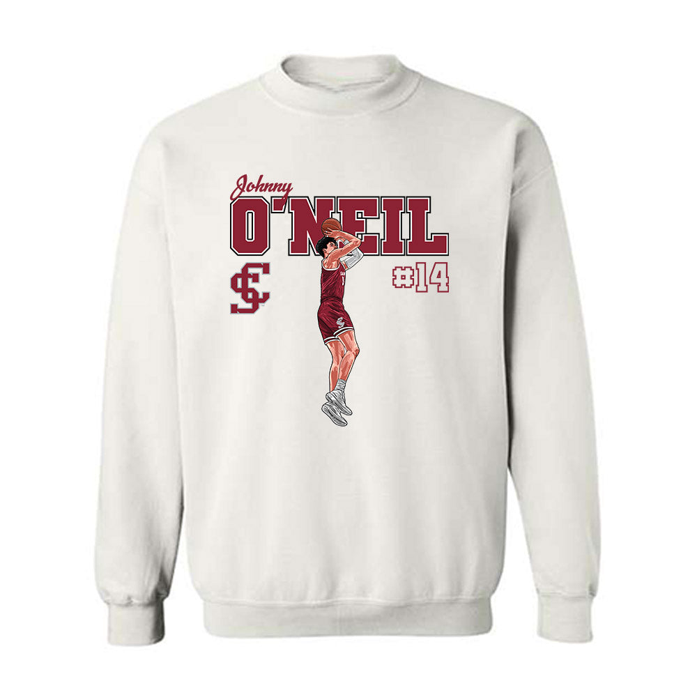 SCU - NCAA Men's Basketball : Johnny O'Neil - Crewneck Sweatshirt Player Illustration