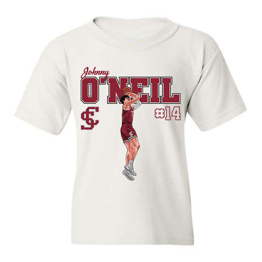 SCU - NCAA Men's Basketball : Johnny O'Neil - Youth T-Shirt Player Illustration