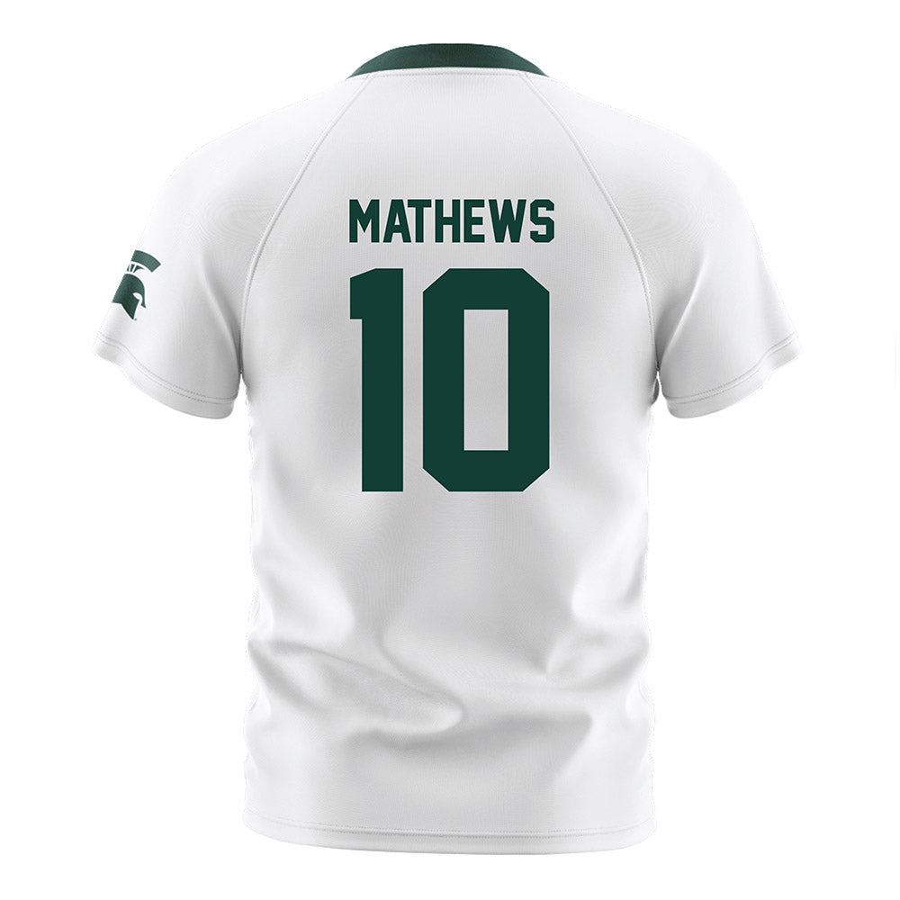 Michigan State - NCAA Women's Soccer : Emily Mathews - White Soccer Jersey