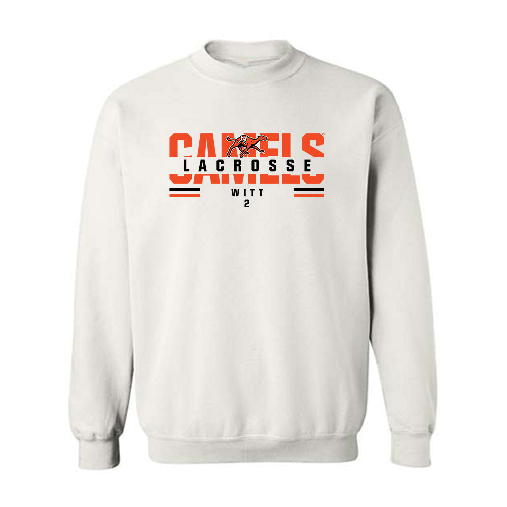 Campbell - NCAA Women's Lacrosse : Claire Witt - Classic Fashion Shersey Crewneck Sweatshirt-0