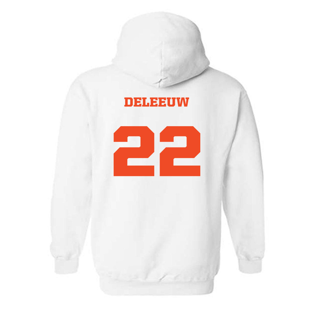 Campbell - NCAA Men's Soccer : Landon Deleeuw - Replica Shersey Hooded Sweatshirt