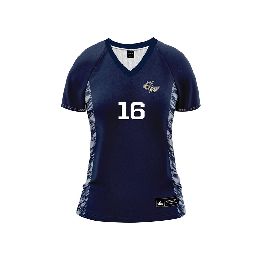 GWU - NCAA Women's Volleyball : Grace Allread - Navy Volleyball Jersey