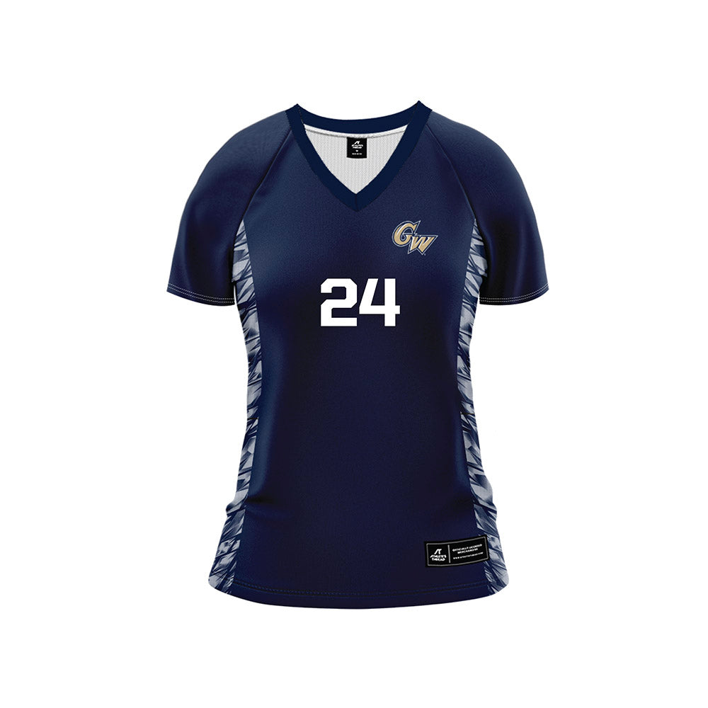 GWU - NCAA Women's Volleyball : Sadee Gedse - Navy Volleyball Jersey-0