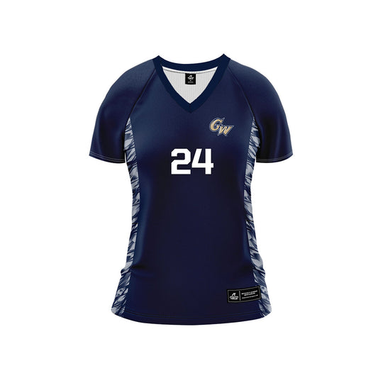 GWU - NCAA Women's Volleyball : Sadee Gedse - Navy Volleyball Jersey-0