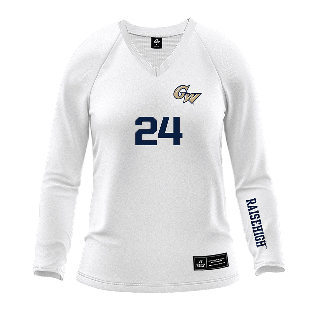 GWU - NCAA Women's Volleyball : Sadee Gedse - White Volleyball Jersey-0