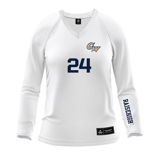 GWU - NCAA Women's Volleyball : Sadee Gedse - White Volleyball Jersey-0