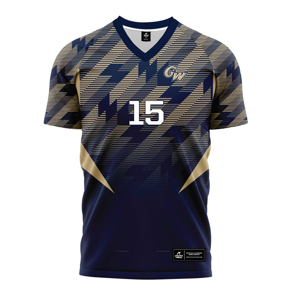 GWU - NCAA Men's Soccer : Ben McGovern - Navy Soccer Jersey-0