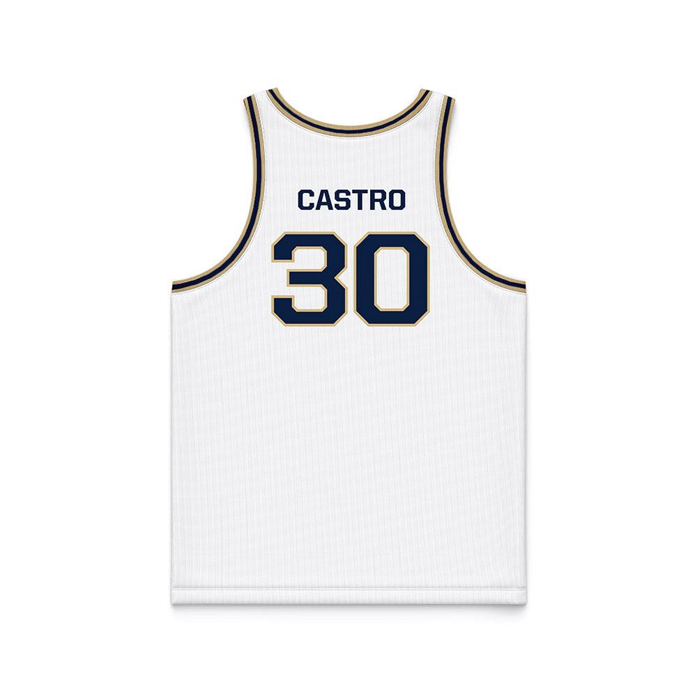 GWU - NCAA Men's Basketball : Rafael Castro - White Basketball Jersey-1