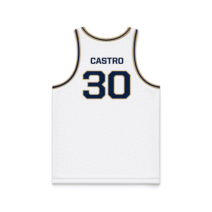 GWU - NCAA Men's Basketball : Rafael Castro - White Basketball Jersey-1