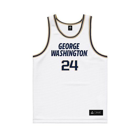 GWU - NCAA Men's Basketball : Tyrone Marshall - White Basketball Jersey-0