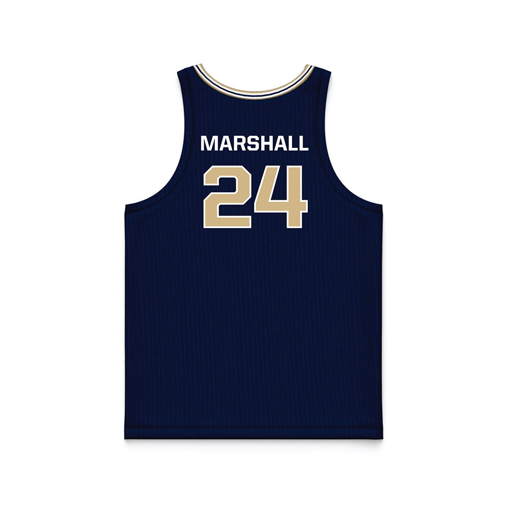GWU - NCAA Men's Basketball : Tyrone Marshall - Navy Basketball Jersey-1
