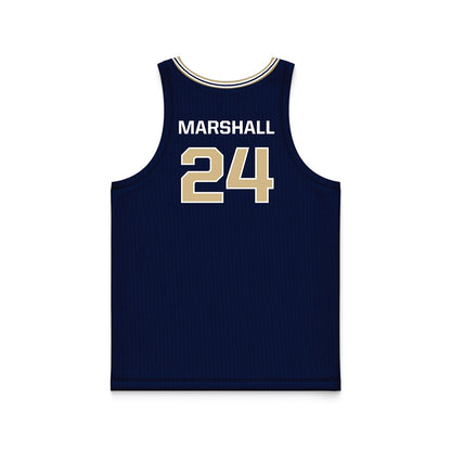 GWU - NCAA Men's Basketball : Tyrone Marshall - Navy Basketball Jersey-1