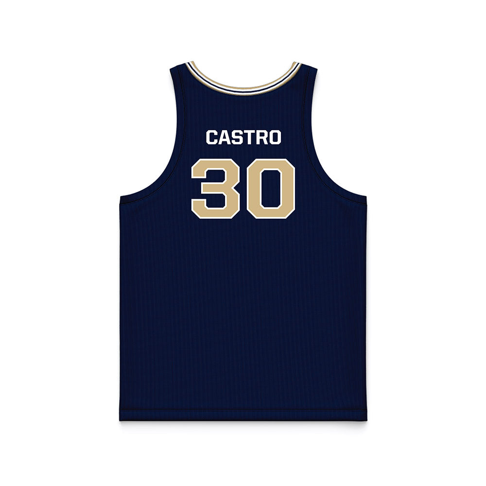GWU - NCAA Men's Basketball : Rafael Castro - Navy Basketball Jersey-1