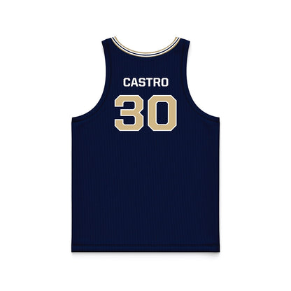 GWU - NCAA Men's Basketball : Rafael Castro - Navy Basketball Jersey-1