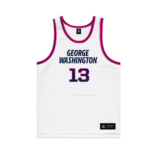 GWU - NCAA Women's Basketball : Caia Loving - White Basketball Jersey