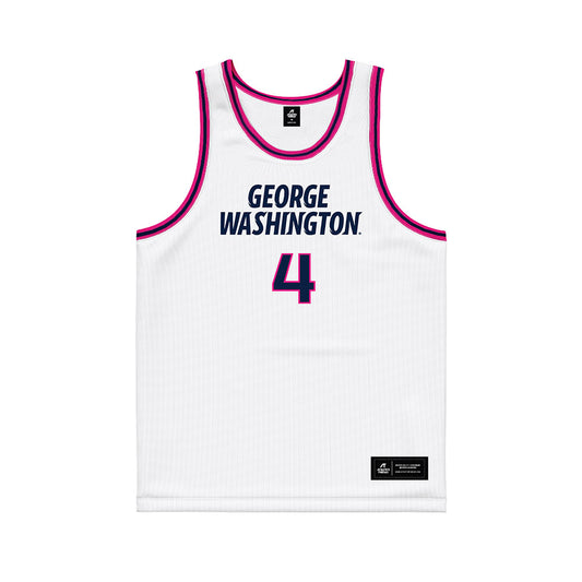 GWU - NCAA Women's Basketball : Sara Lewis - White Basketball Jersey-0