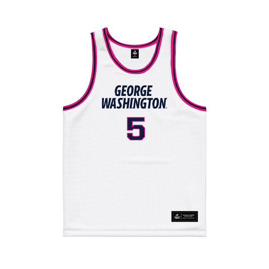 GWU - NCAA Women's Basketball : Nya Morris - White Basketball Jersey-0