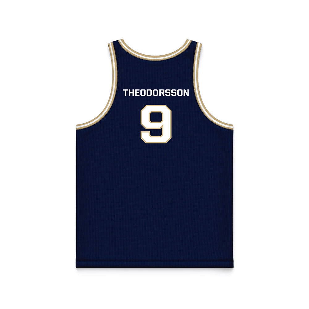 GWU - NCAA Women's Basketball : Emma Theodorsson - Navy Basketball Jersey-1
