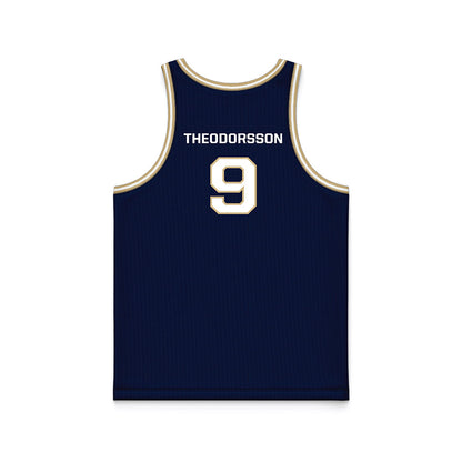 GWU - NCAA Women's Basketball : Emma Theodorsson - Navy Basketball Jersey-1