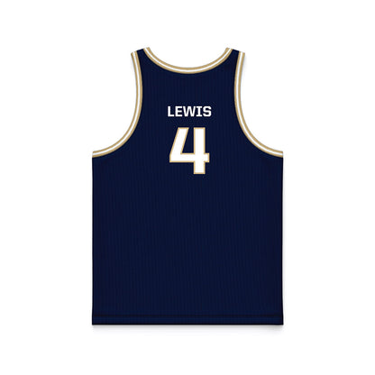 GWU - NCAA Women's Basketball : Sara Lewis - Navy Basketball Jersey-1