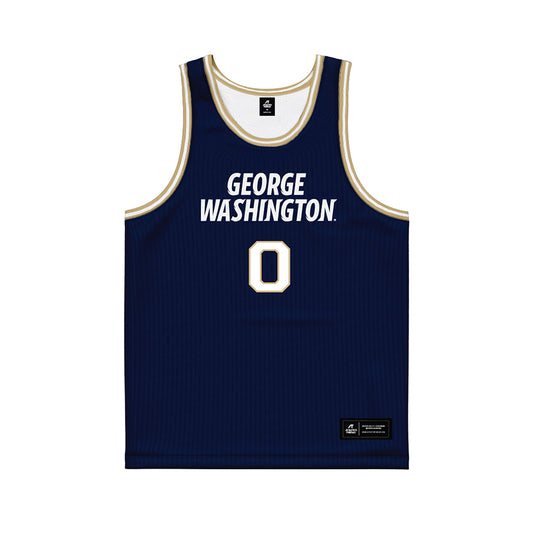 GWU - NCAA Women's Basketball : Jaeda Wilson - Navy Basketball Jersey-0