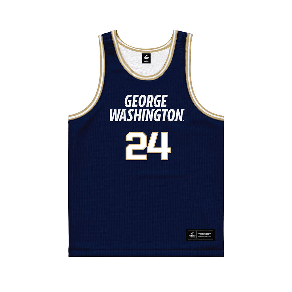 GWU - NCAA Women's Basketball : Colleen Phiri - Navy Basketball Jersey-0